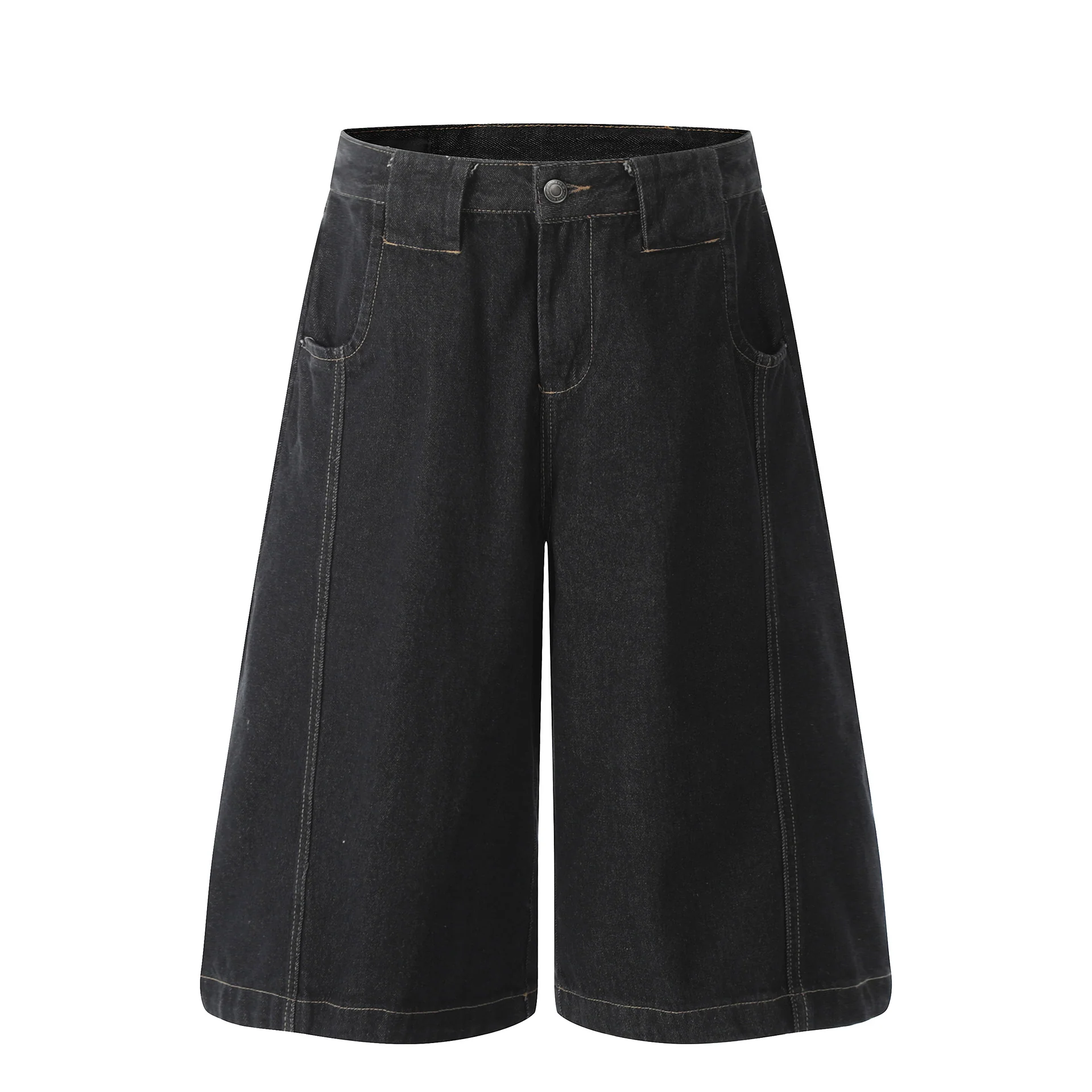 G6681 2025n 2025 summer men's and women's high-end washed original cow design men's wide-leg denim shorts - Deanwangkt