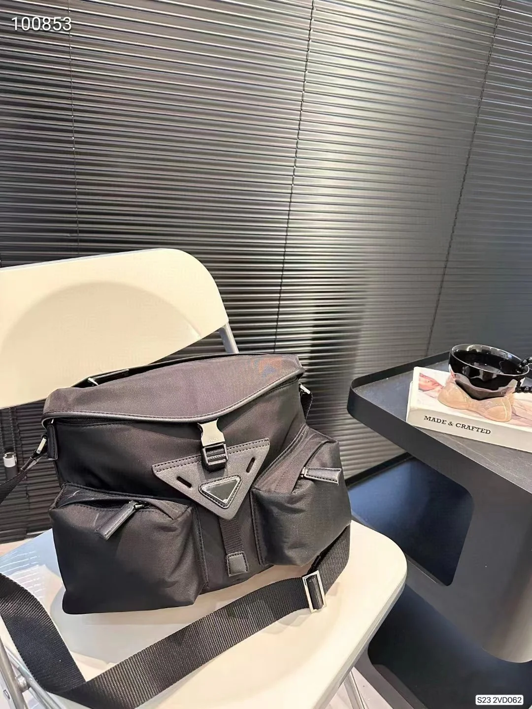 deanwangkt European Goods Spring and Summer New Single Parachute Waterproof Nylon Cloth Men's Shoulder Bag Dark Black Buckle Crossbody Messenger Bag - Deanwangkt