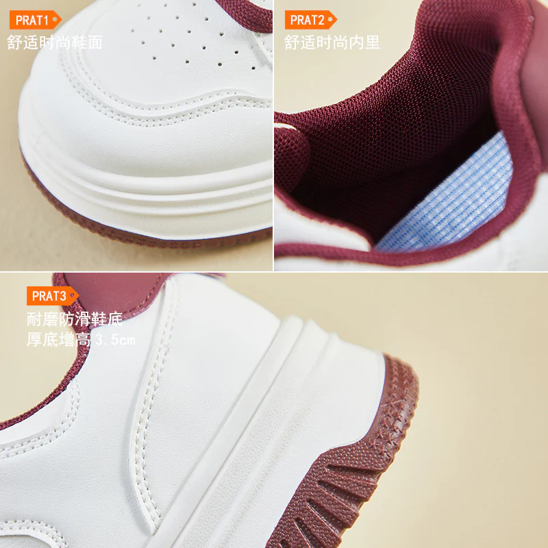 2025 spring little white shoes new Korean version ins female students platform heightening sports board shoes casual shoes XW-318 - Deanwangkt