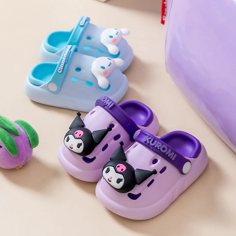 DEANWANGKT Sanrio Clow M Cartoon Children's Eva Hole Shoes Boys Closed-Toe Slippers Non-Slip Melody Girls' Sandals - Deanwangkt