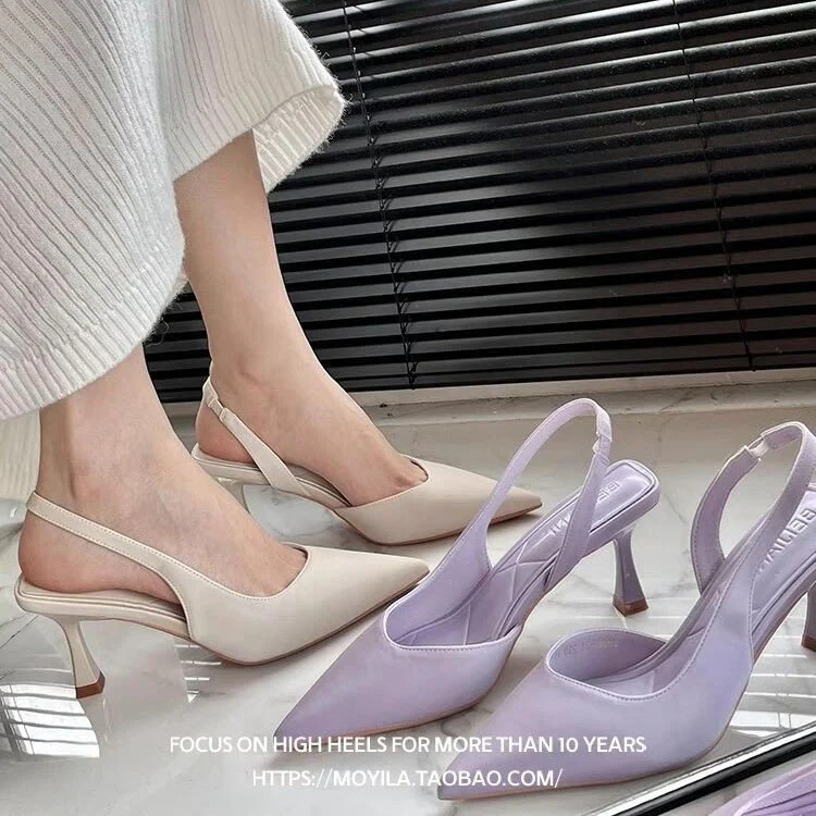 DEANWANGK  Women's High Heels  New Pointed-Toe Stiletto Shoes Niche Design Elegant Closed Toe Sandals Summer Women's Shoes - Deanwangkt