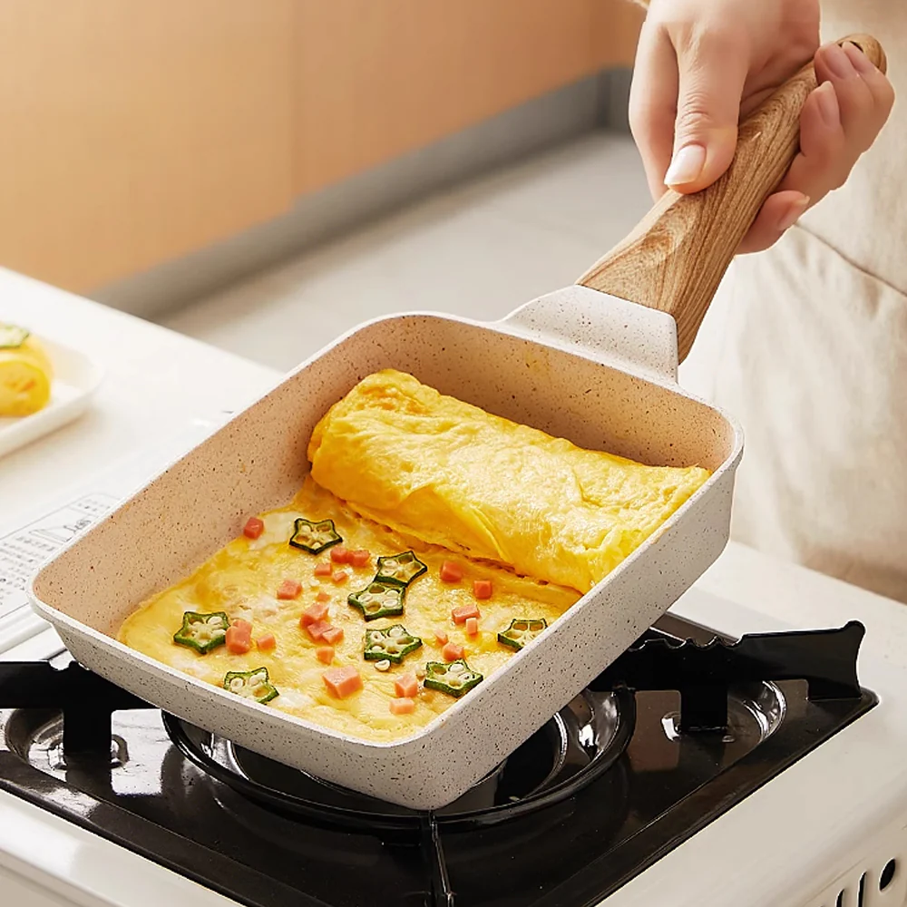 1pc Japanese-Style Tamagoyaki Omelette Pan - 5.9''x7.08'' Rectangle Cast Iron Frying Pan for Perfectly Shaped Eggs - Kitchen Essential for Home Cooking, Non-Stick Cooking Surface, Durable, Easy to Clean, Heat-Resistant, Versatile Cooking Companion - Deanwangkt