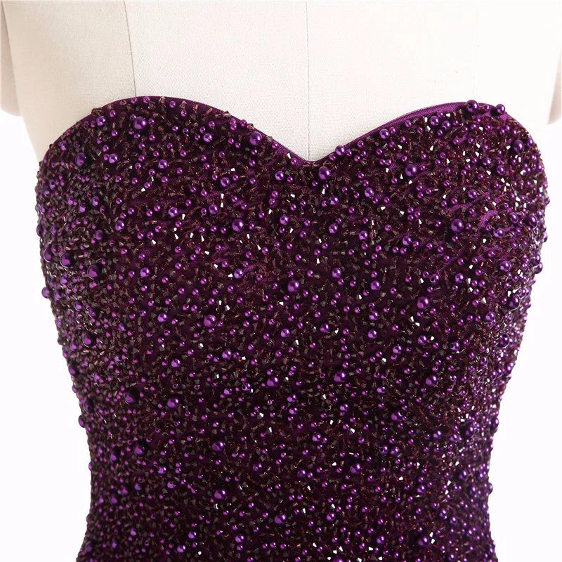 Solvbao Gorgeous Purple Beaded Tulle Ball Gown Sweet 16 Dress, Purple Quinceanera Dress - Deanwangkt