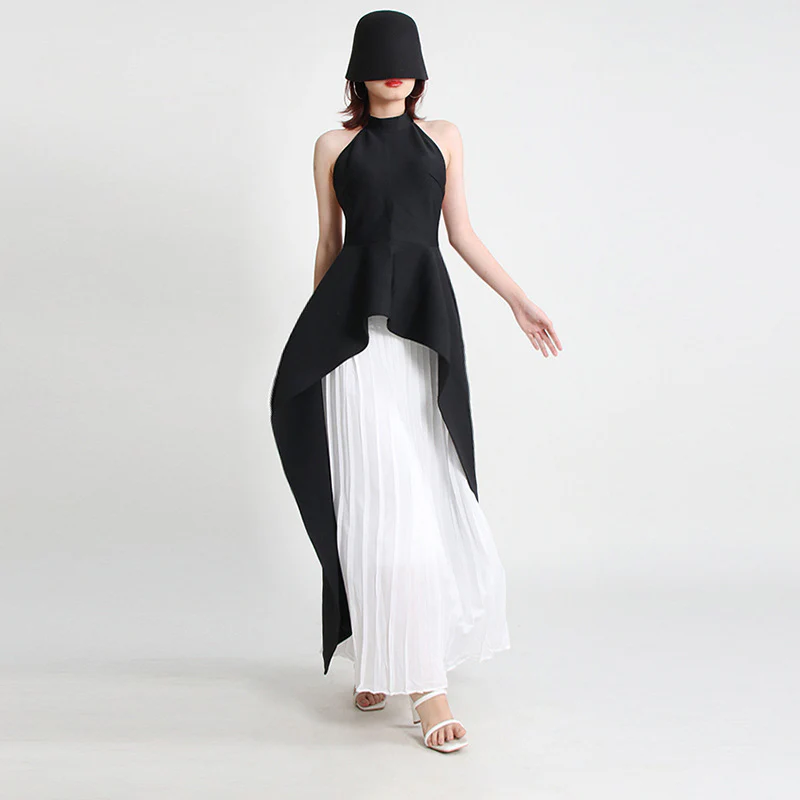 2025 style fashion casual suit tide  spring new fashion neck sleeveless irregular two-piece women's clothing - Deanwangkt