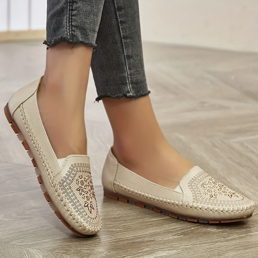 Womens Classic Loafers - Timeless Design, Ultra-Flat Heel, Soft Cushioned Sole, Super Lightweight, Ultimate Comfort Shoes for Casual Occasions - Deanwangkt