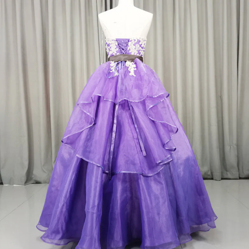 Solvbao Charming Handmade Organza Purple Sweet 16 Gown, Party Dress - Deanwangkt