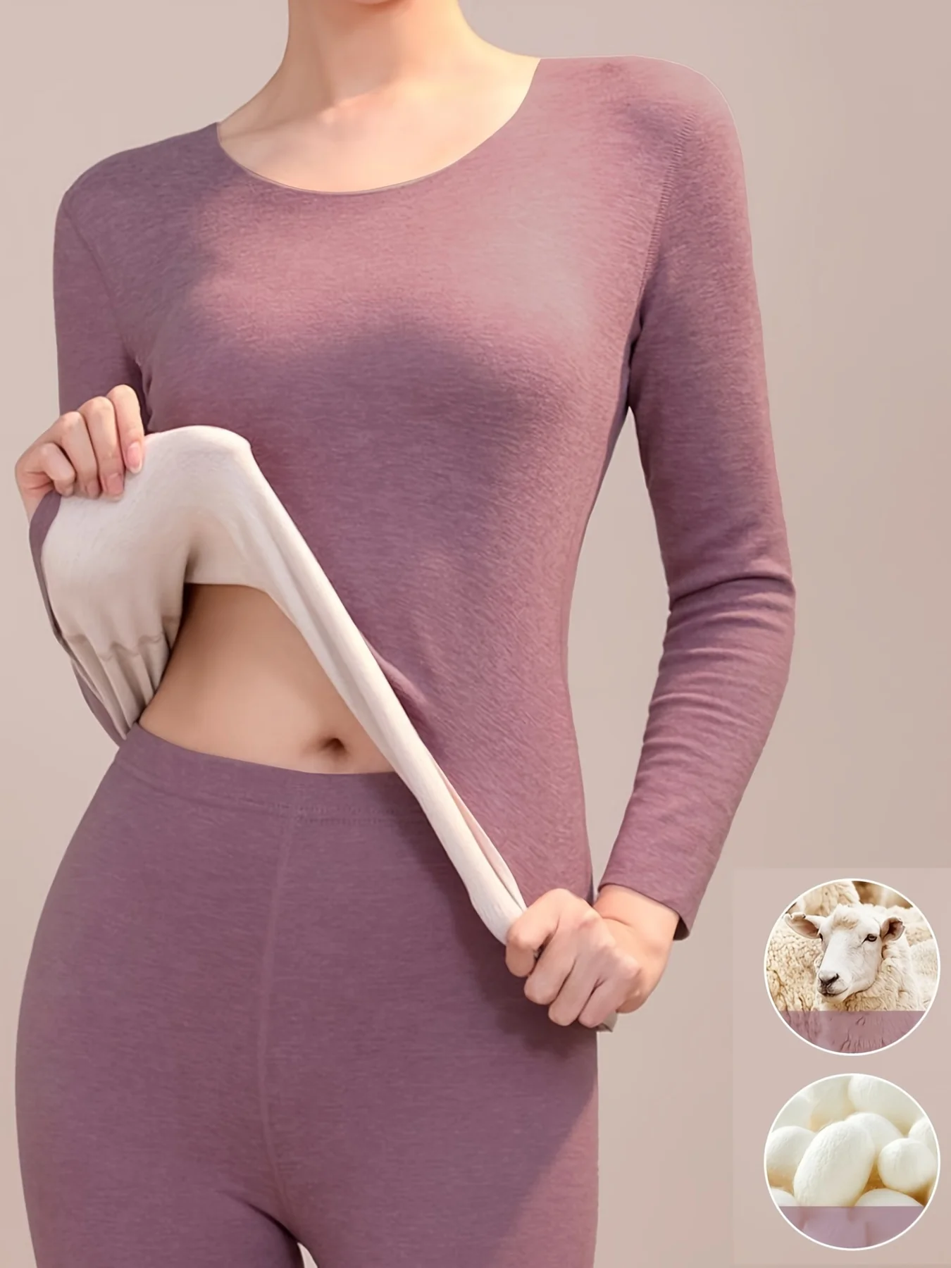 Womens Seamless Thermal Underwear Set - Soft & Stretchy Long Sleeve Tops & Pants - Retains Heat, Ultra-Comfortable Loungewear for Cold Weather - Deanwangkt