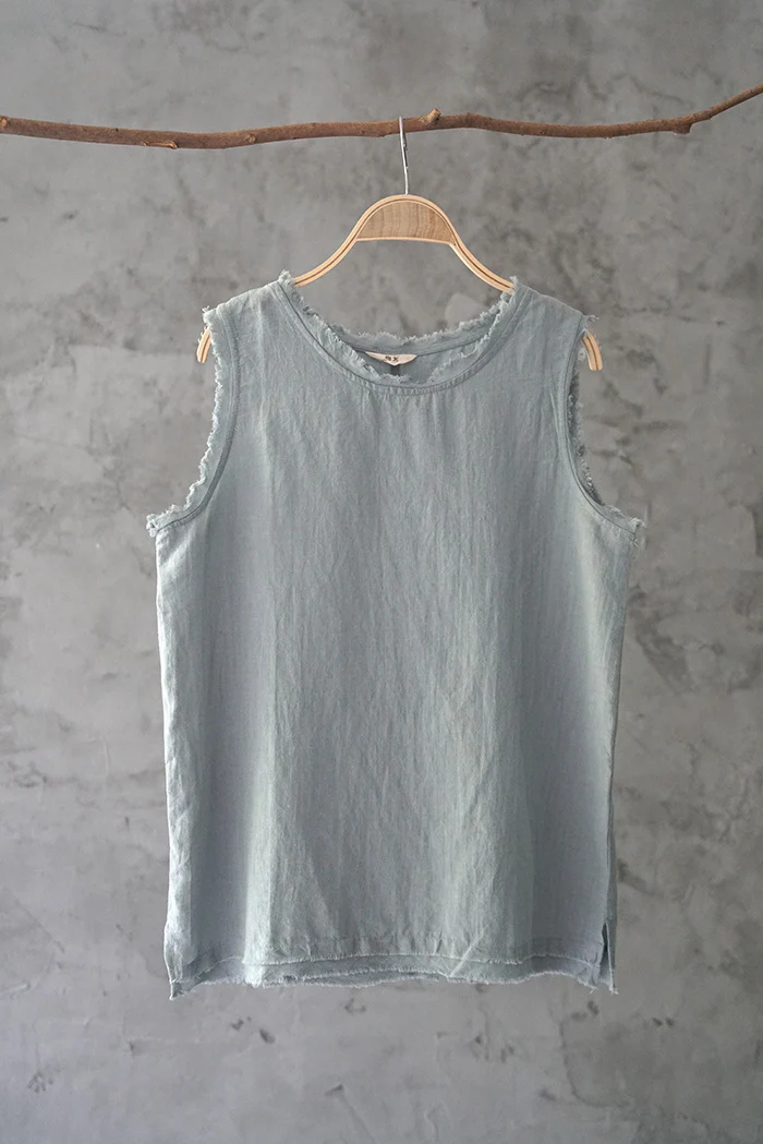 Special offer! No, Left Bank style, ramie rough edge basic vest versatile casual sling S733 - Deanwangkt