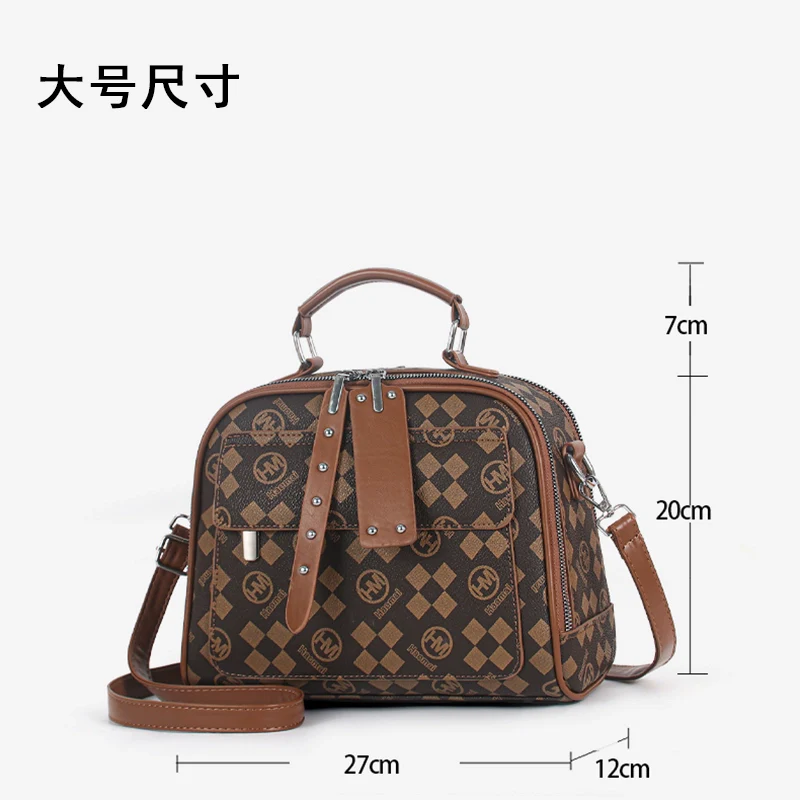 Handbag popular new fashion versatile trend high sense contrasting color retro commuter shoulder messenger bag women - Deanwangkt