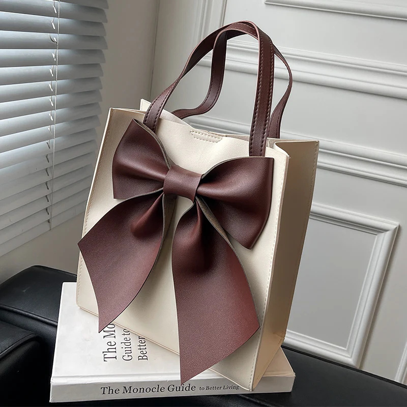 Large Capacity Bow Bag Women's  Stylish Good Texture Handbag Korean Style Versatile Ins Shoulder Tote Bag Fashion - Deanwangkt