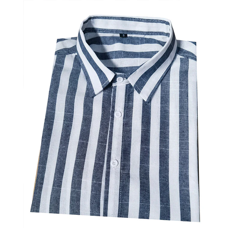 DEANWANGKT 2025 men's casual summer beach fashion short-sleeved striped dress shirt, New Popular trade Hawaiian shirt - Deanwangkt