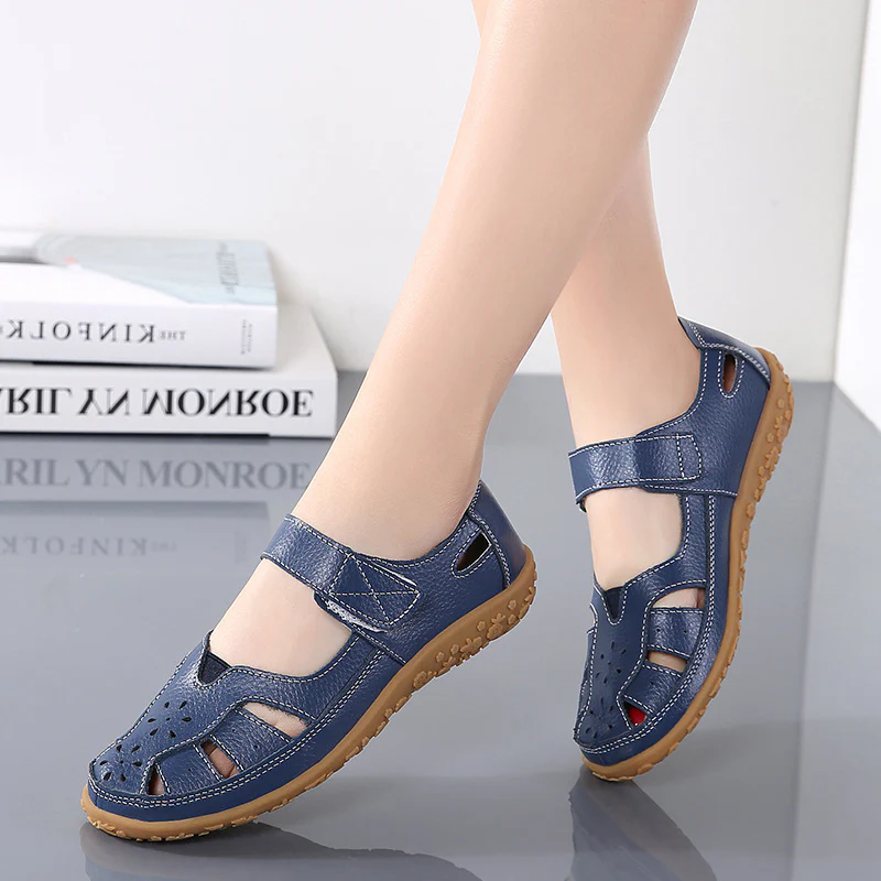 DEANWANGKT  Cross-Border plus Size Loafers Spring/Summer New Women's Sandals Hollowed Women's Shoes Hole Shoes Mom Shoes Women's Shoes - Deanwangkt