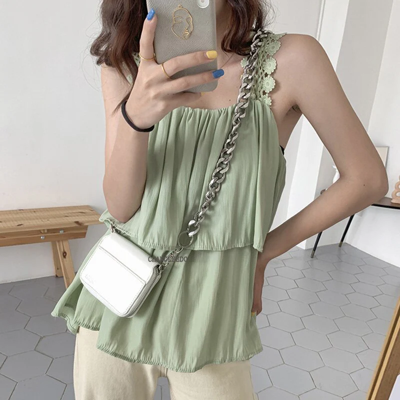 deanwangkt - Luxury Women Totes ins hot style thick metal chain shoulder bag bike wallet mini bag coin purse Fashion chest pack Strap Clutch - Deanwangkt