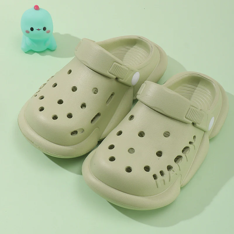 DEANWANGKT Baby Non-Slip Eva Slippers Cartoon Children's Closed Toe Hole Shoes Soft Soft Bottom Children Outer Sandals - Deanwangkt