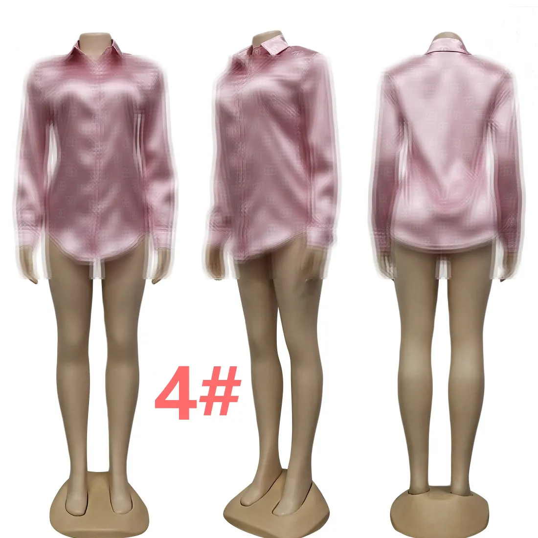 Luxury Women Blouses Shirts Designer Shirt Tops Long Sleeve Slim Fit Shirt Free Ship - Deanwangkt