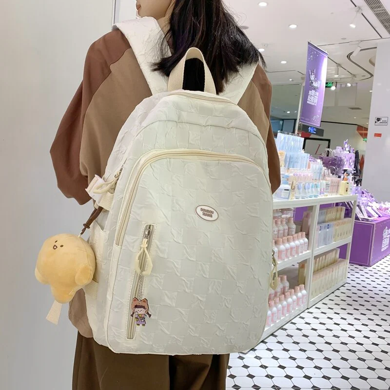 Back to school  Girl Fashion Waterproof Backpack Cute Teenage Bookbag Shoulder Bag Kawaii Pinkycolor Rucksack Women Mochila Schoolbag - Deanwangkt