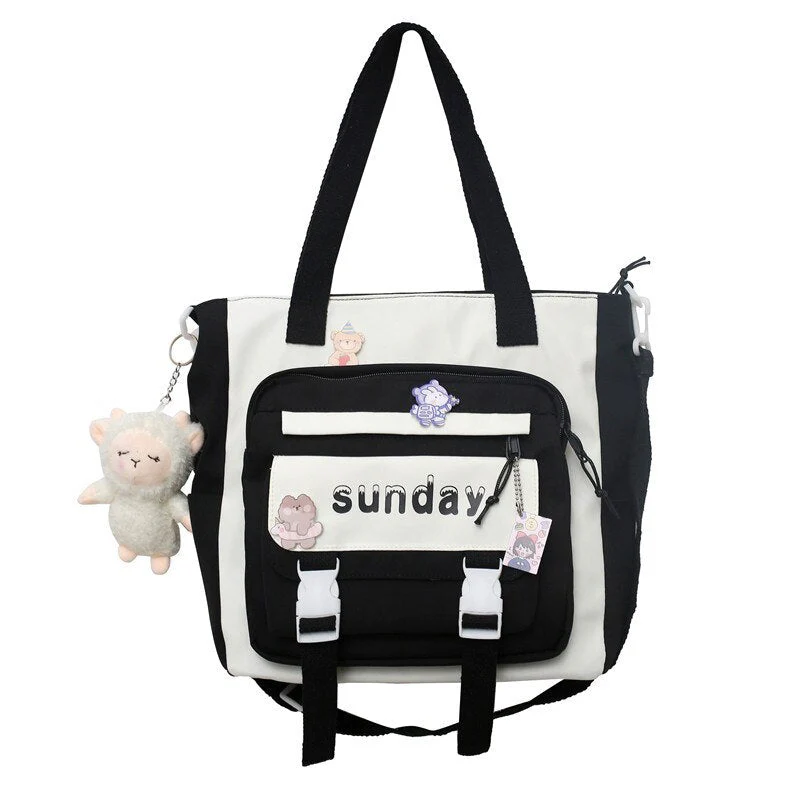 Back to school  Fashion Cute Teens Bookbag Nylon Waterproof Women Backpack Travel Mochila Kawaii Schoolbag for Girls Set Bag Rucksack - Deanwangkt