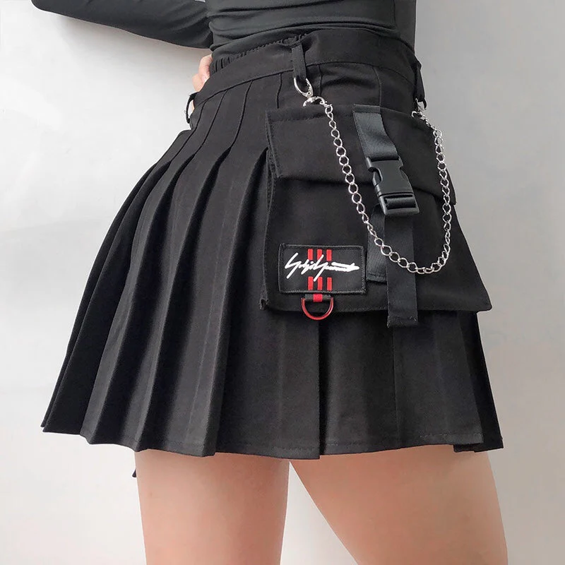 deanwangkt - Irregular Pleated Chain Skirt - Deanwangkt