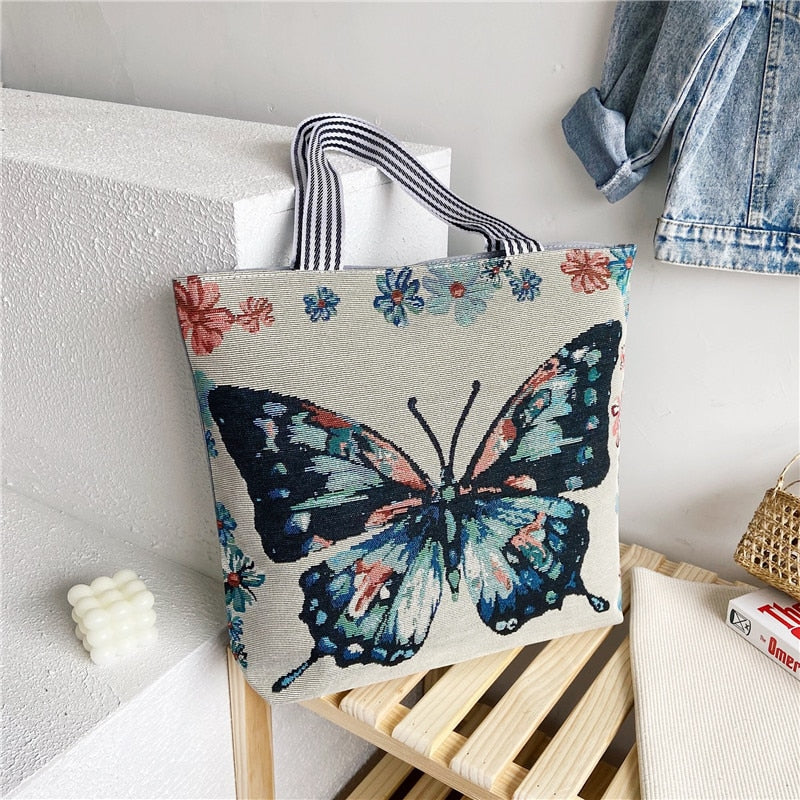 deanwangkt  Fashion Folding Women Big Size Handbag Tote Ladies Casual Flower Printing Canvas Graffiti Shoulder Bag Beach Bolsa Feminina - Deanwangkt