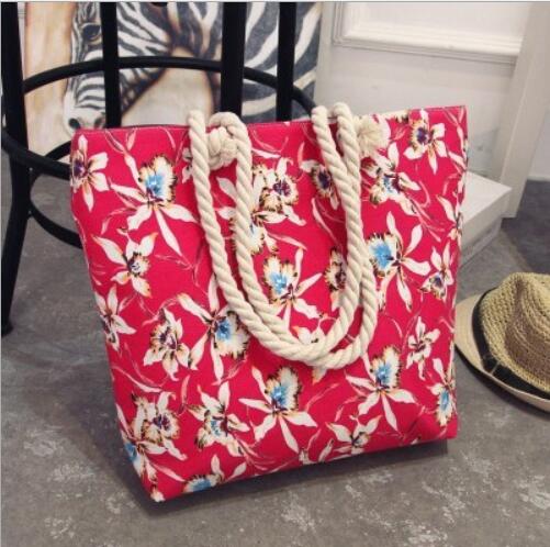 deanwangkt  Fashion Folding Women Big Size Handbag Tote Ladies Casual Flower Printing Canvas Graffiti Shoulder Bag Beach Bolsa Feminina - Deanwangkt