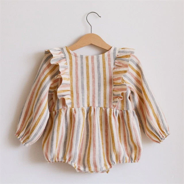 Baby Girl Rompers for 0-24M Long Sleeve Romper Jumpsuits One-piece New Fashion 100% Organic Cotton Newborn Baby Girl Clothes - Deanwangkt