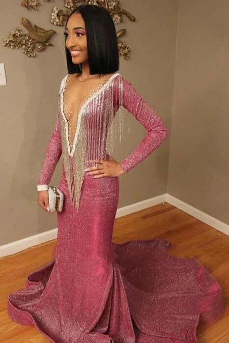 DEANWANGKT Blue Muslim Evening Dresses  Mermaid Long Sleeves Sequins Sparkle Islamic Dubai Kaftan Saudi Arabia Long Evening Gown - Deanwangkt