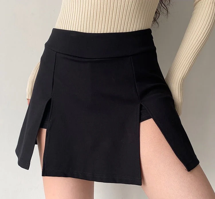 deanwangkt - Chic Double Split Skirt - Deanwangkt