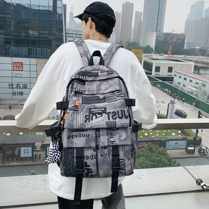 School Bag Male Student Shoulders Large Capacity Couple Backpack Fashion Cool Backpack Female College Teen Computer Bag Mochila - Deanwangkt