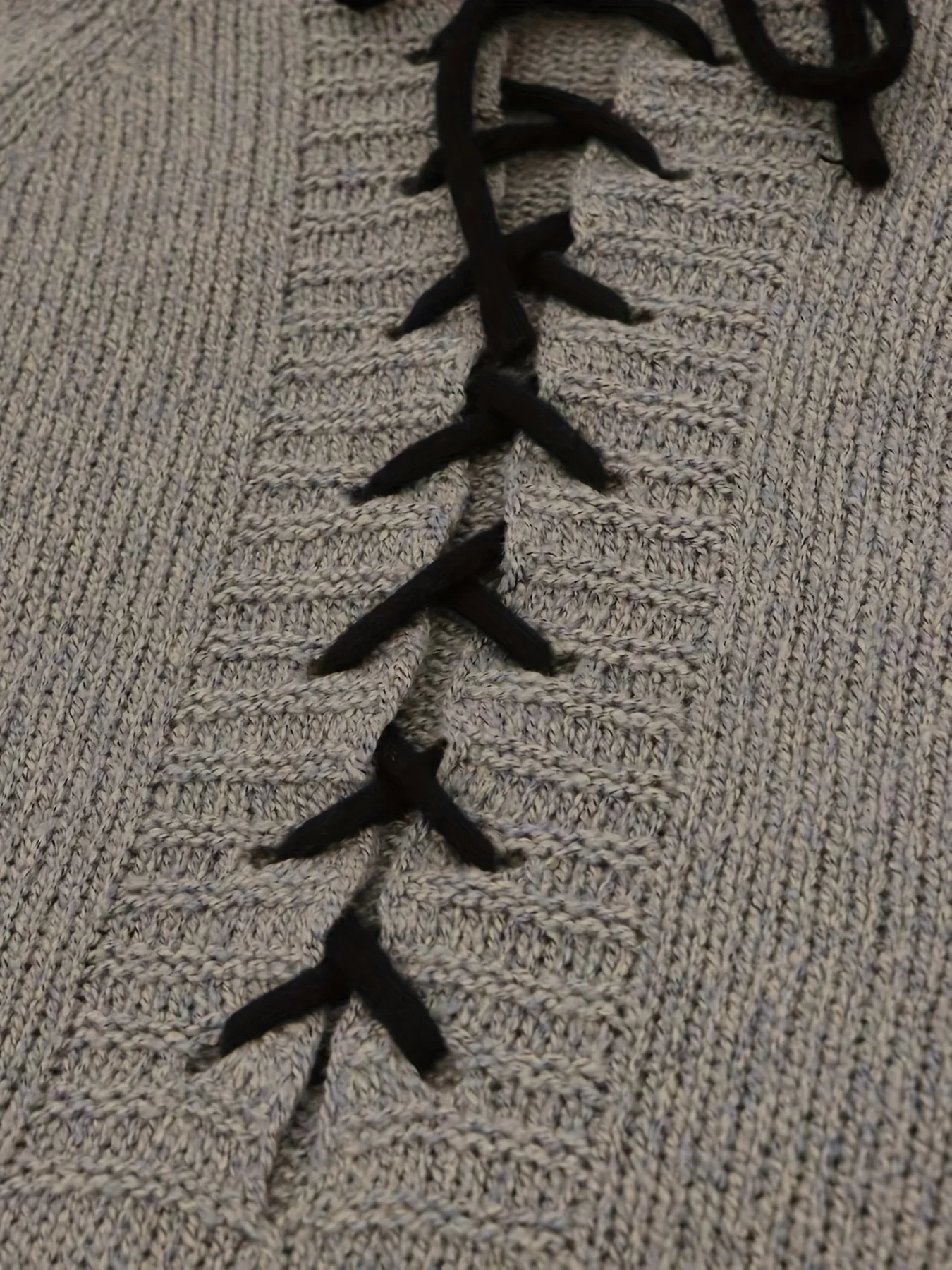 Solid Lace Up Drawstring Hooded Sweater, Casual Long Sleeve Loose Sweater For Fall & Winter, Women's Clothing - Deanwangkt