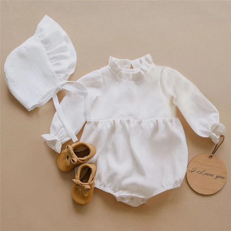 Baby Girl Clothes 0-2T Long Sleeve Romper Jumpsuits One-piece New Fashion 100% Organic Cotton Newborn Baby Girl Rompers - Deanwangkt
