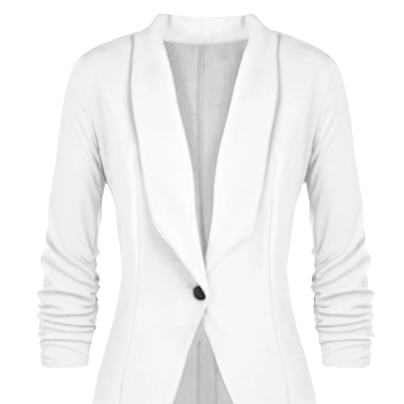 deanwangkt-1 Solid Lapel Long Sleeve Blazer Jacket, Casual Commuter Office Lightweight Outerwear, Women's Clothing - Deanwangkt