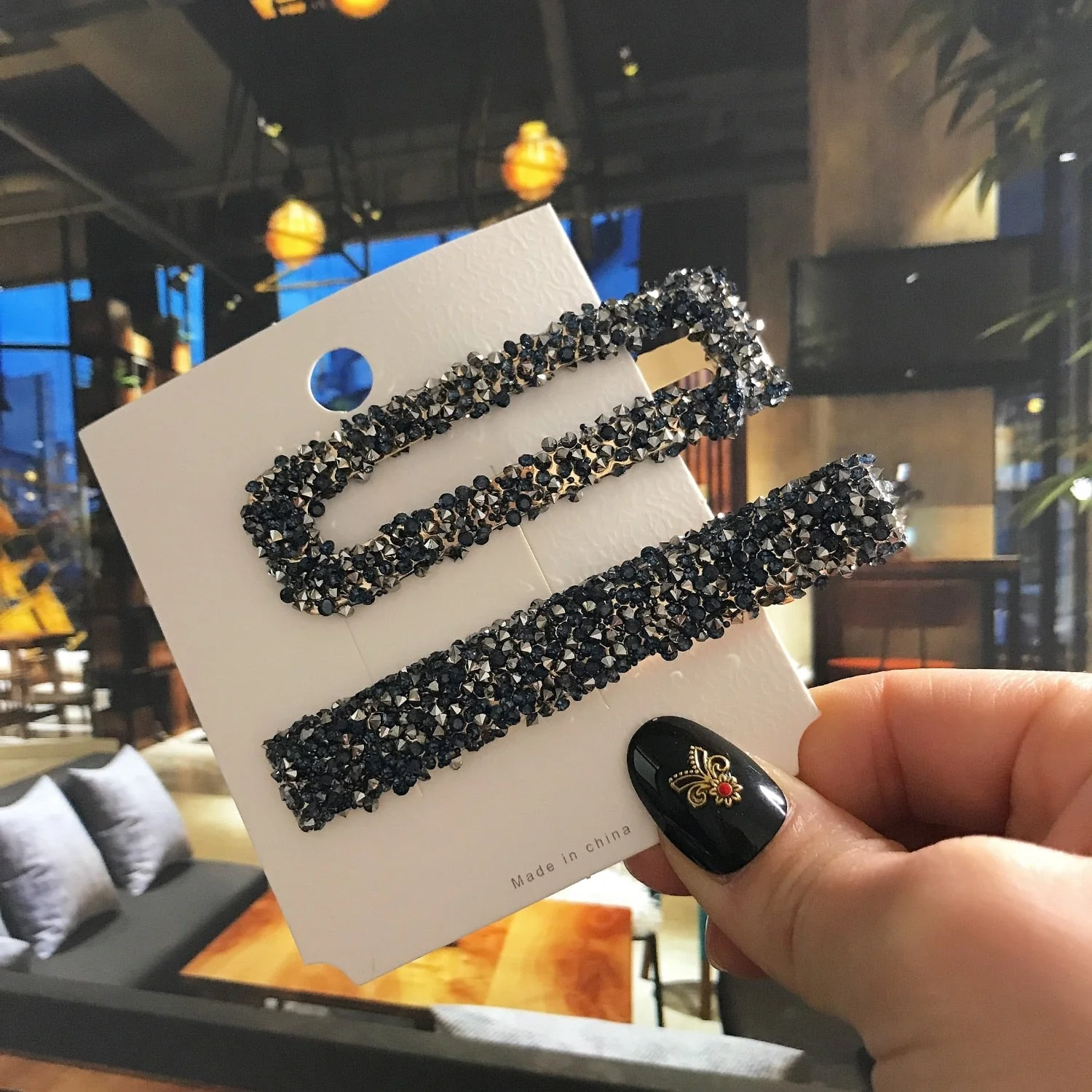 deanwangkt 2pcs/set Women Hairpins Hair Clip Accessories Femme Fashion Luxury Long Square Crystal Barrette Gold Hairgrip Headdress  New - Deanwangkt