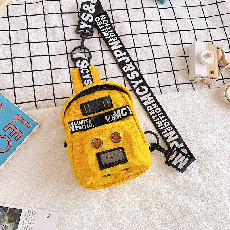 deanwangkt Cute Plush Toy Inside Chest Bag For Women Casual Canvas Bag Women Crossbody Bags Letter Print Strap Shoulder Bag Women Bolso Sac - Deanwangkt