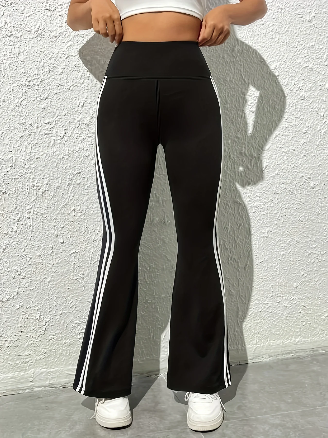 deanwangkt Women's Flared Sports Leggings, High Waist V Crossed Flared Yoga Pants,Women's Activewear - Deanwangkt