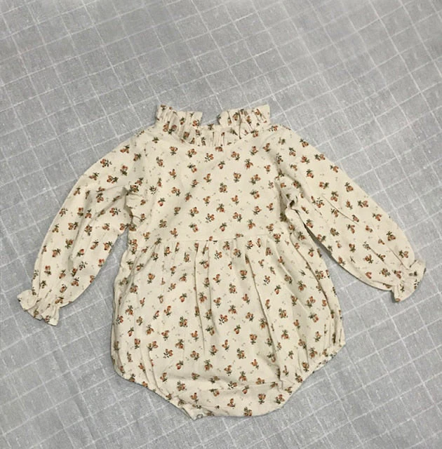 Baby Girl Rompers for 0-24M Long Sleeve Romper Jumpsuits One-piece New Fashion 100% Organic Cotton Newborn Baby Girl Clothes - Deanwangkt