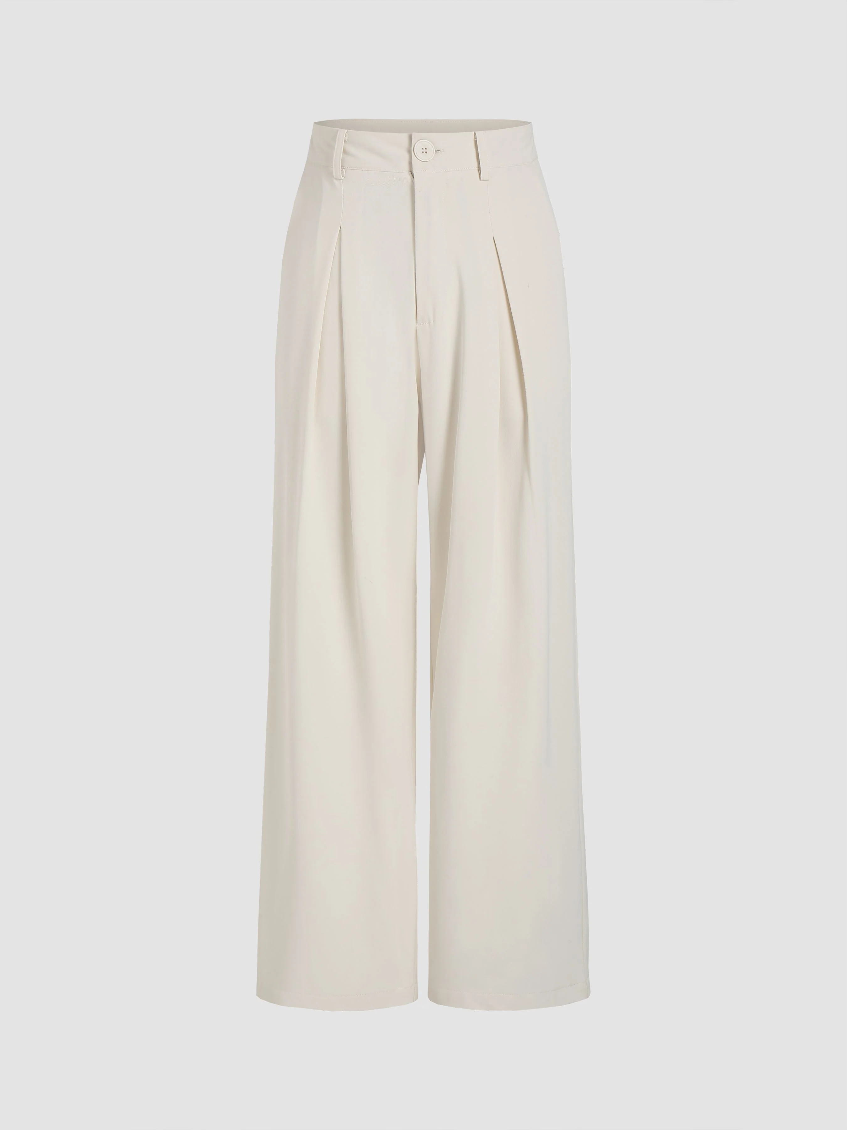 deanwangkt-1  Solid Wide Leg Pants, Elegant Button Slant Pocket Draped Pants, Women's Clothing - Deanwangkt