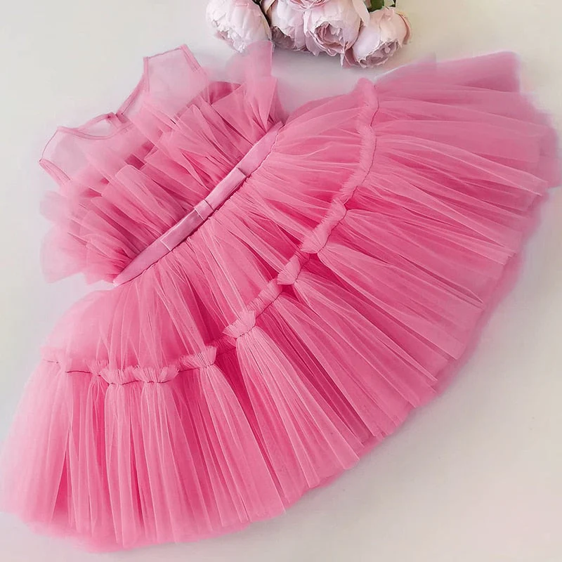 deanwangkt  Baby Clothes for Girls Toddler Kids Wedding Princess Gown Girl Elegant Birthday Dress Tulle Bridesmaid Evening Party Dresses - Deanwangkt