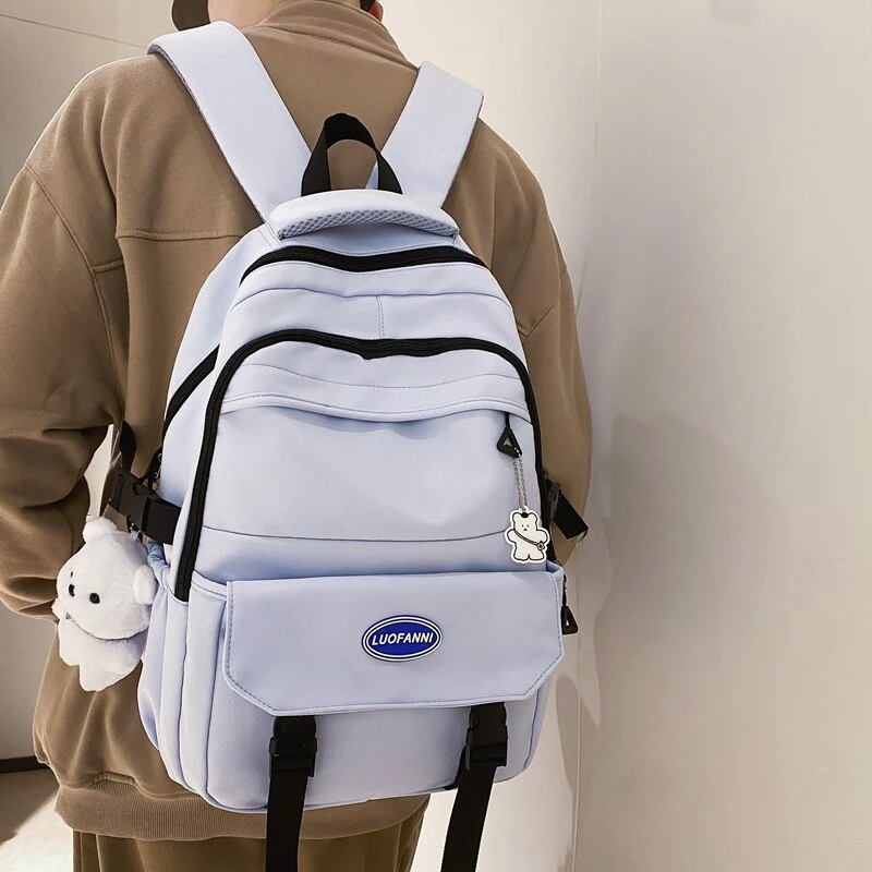 BACK TO SCHOOL  Fashion Student Bookbag High-capacity Boys Laptop Rucksack Travel Mochila Women Waterproof Backpack Men Black Bagpack - Deanwangkt