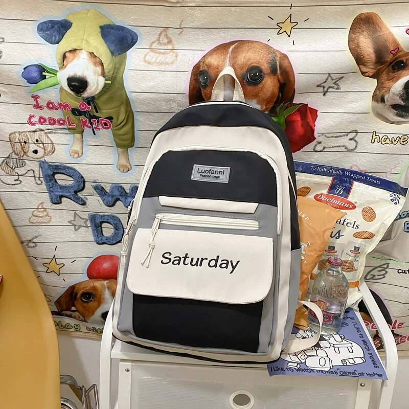 Back to school  Fashion Cute Bookbag for Teenager Girl Backpack Kawaii High School Rucksack Cotton Women Travel Mochila College Laptop - Deanwangkt