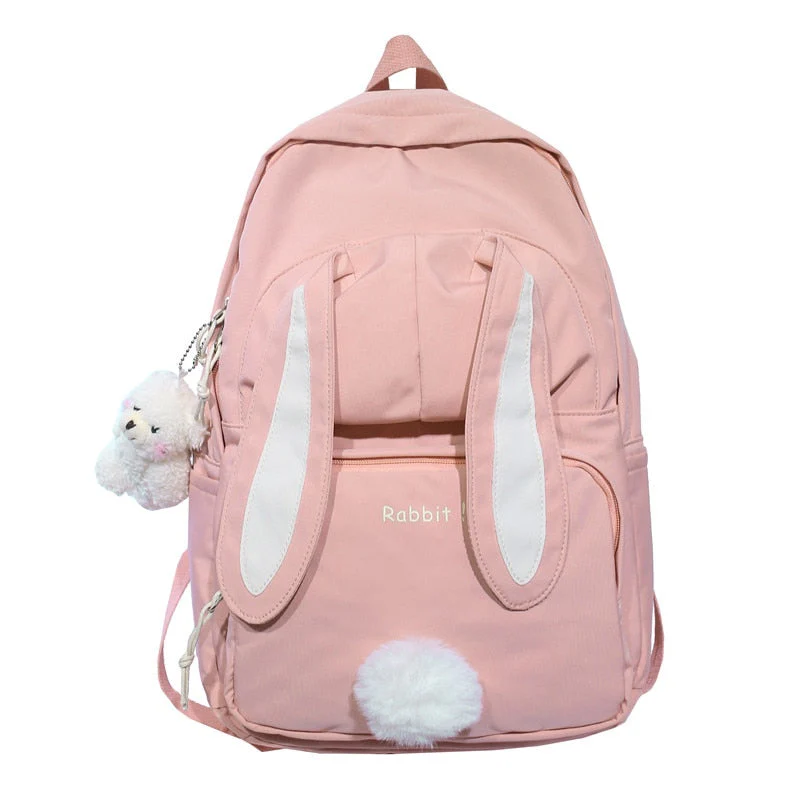 deanwangkt  Cute Rabbit Young Girl School Backpack Female Large Capacity Kawaii Back Pack Mochila Pink Women Bagpack Nylon Cartoon Schoolbag - Deanwangkt