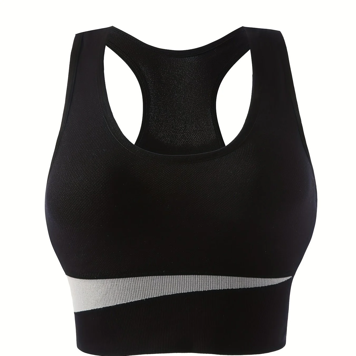 deanwangkt Colorblock Wireless Sports Bra, Comfy & Breathable Racerback Running Workout Tank Bra, Women's Lingerie & Underwear - Deanwangkt