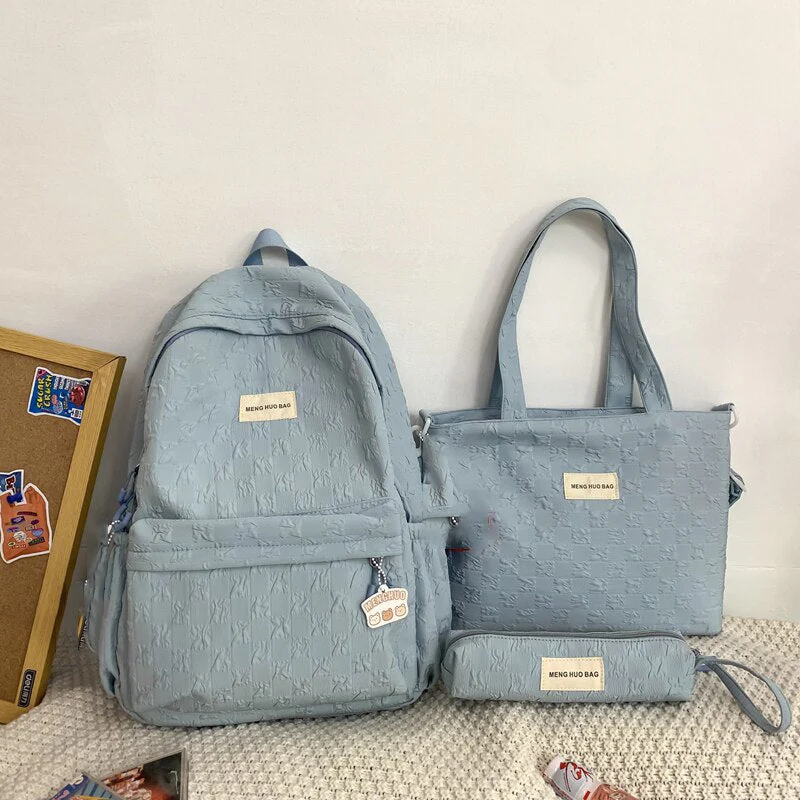 BACK TO SCHOOL   Kawaii Set Bag for Girls Schoolbag Fashion Cute Backpack Teens Bookbag Laptop Rucksack Women Travel Shoulder Mochila - Deanwangkt