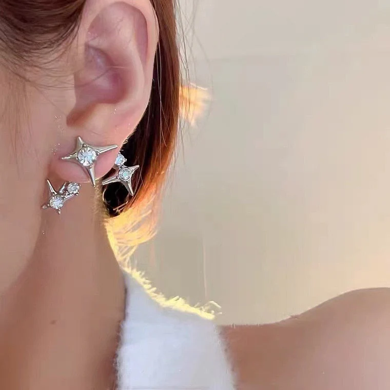 deanwangkt New Punk Style Liquid butterfly Stud Earring for Woman Cool Metal Butterfly Earrings Y2K Aesthetic Jewelry Party Gift - Deanwangkt