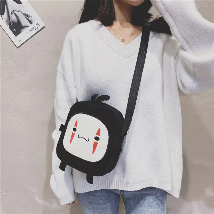deanwangkt Japanese Style Faceless Man Small Bag Plush Crossbody Bags Women Mini Mobile Phone Bag Shoulder Bag For Women Bolsa Feminina Sac - Deanwangkt