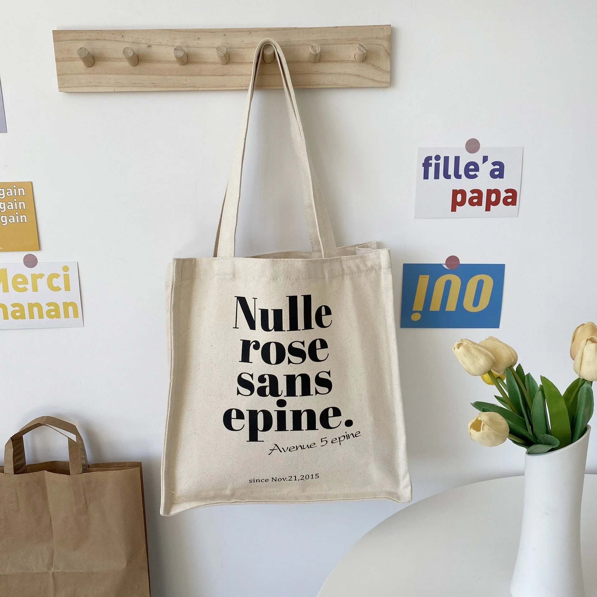 deanwangkt Canvas Bag Women Vintage Letter Print Shoulder Bag Casual Shopper Bag Student Handbag Book Bags Bolsa Feminina Bolsos Women Bag - Deanwangkt