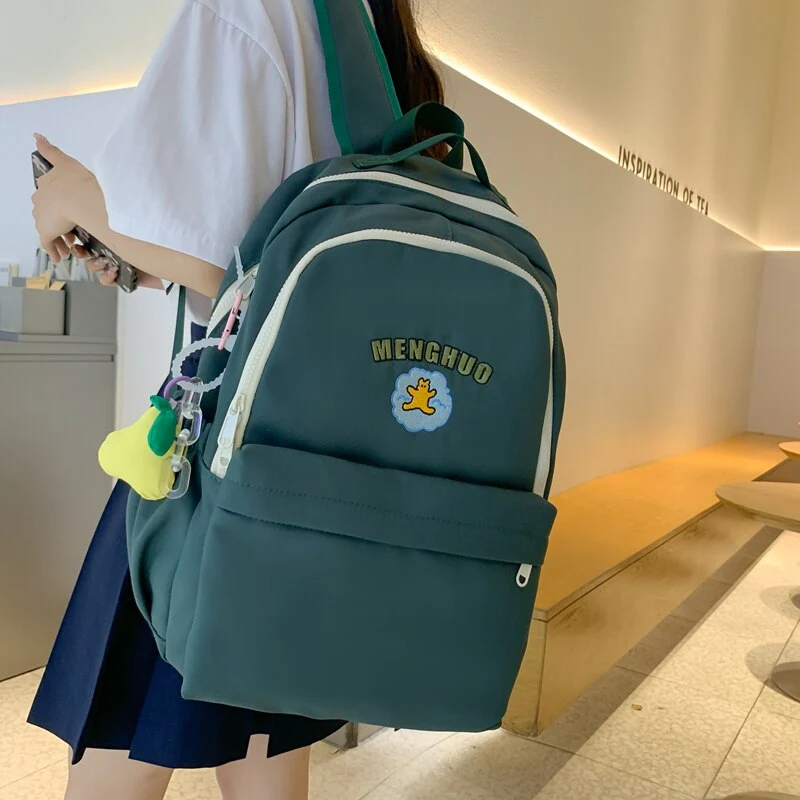 Back To School Women Backpack Kawaii Bear Embroidery Japanese Harajuku Laptop Travel High Capacity School Bags Colleg Cute Schoolbag Mochila - Deanwangkt