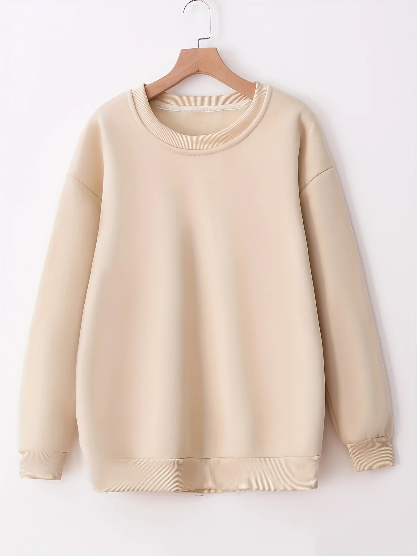 Women's Round Neck Long Sleeve Drop Shoulder Sports Sweatshirts, Casual Sports Pullover, Women's Athleisure - Deanwangkt