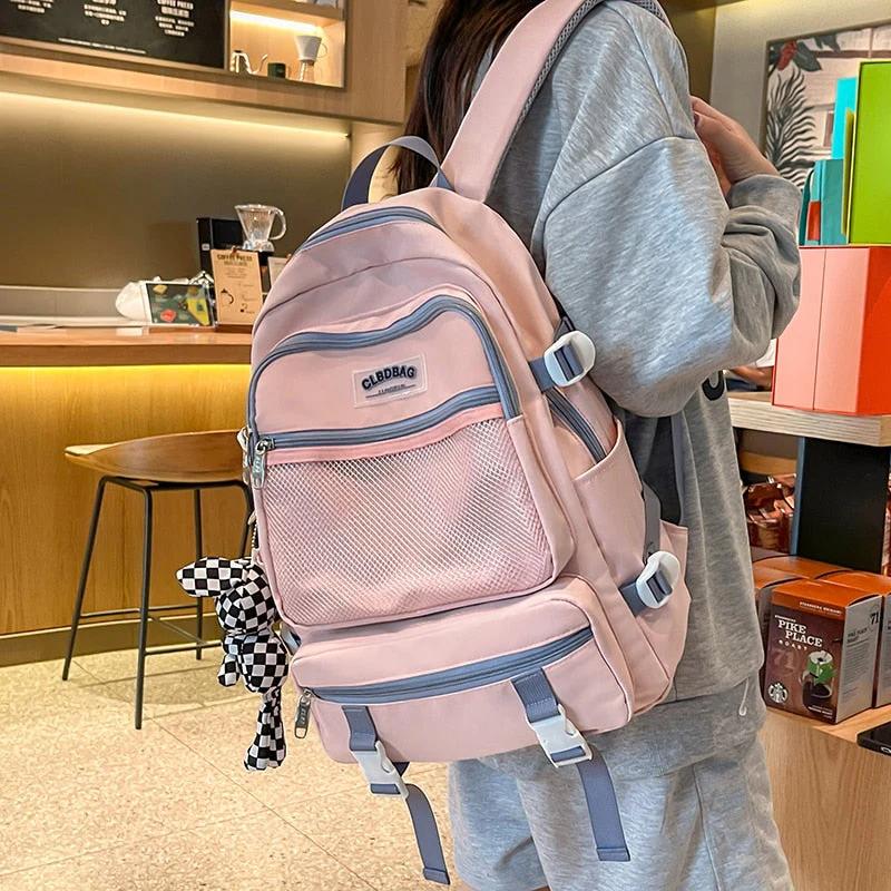 BACK TO SCHOOL  Fashion Bookbag for Girls High School Bag Schoolbag Boy Black Backpack Women Kawaii Mochila Teens Cute Travel Rucksack - Deanwangkt