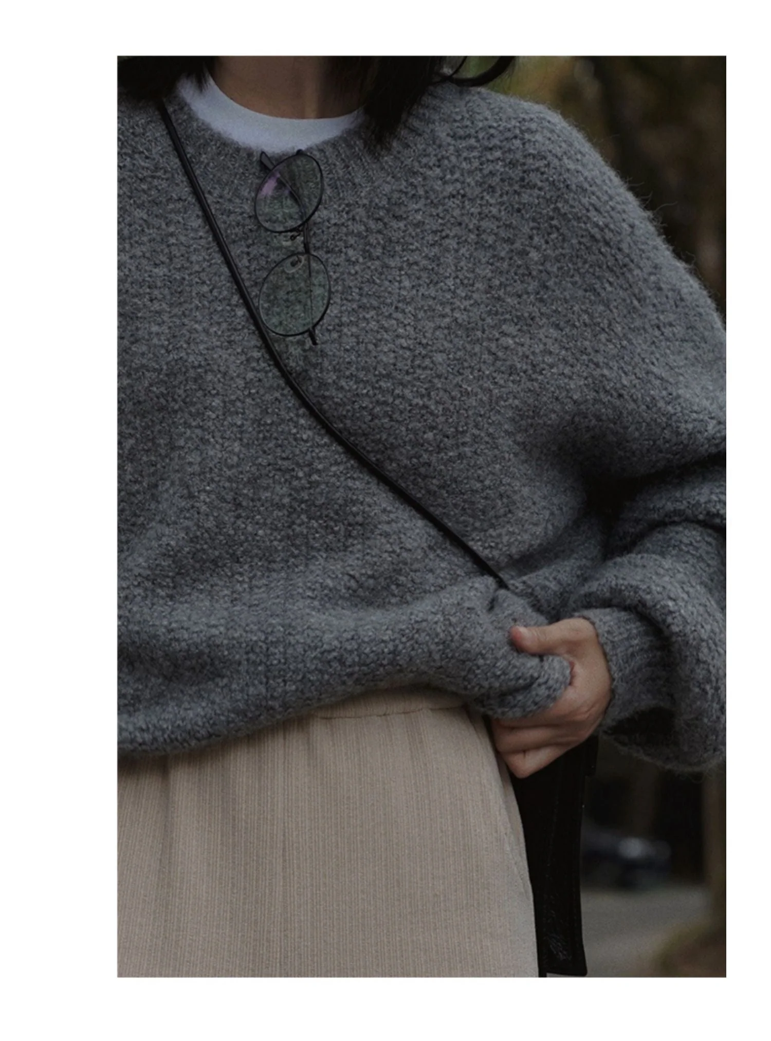 deanwangkt Winter New Clothes Grey Cashmere Sweater Women Autumn Loose Retro Sweater Pullovers French Solid Knit Sweater Fashion Tops - Deanwangkt