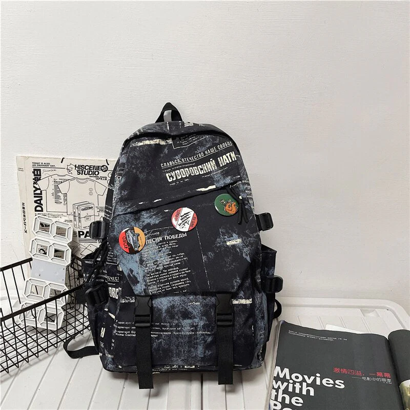 BACK TO COLLEGE  Fashion Men Backpack Student Bookbag Lover Travel Mochila Schoolbag Laptop Rucksack High School High-capacity Knapsack - Deanwangkt